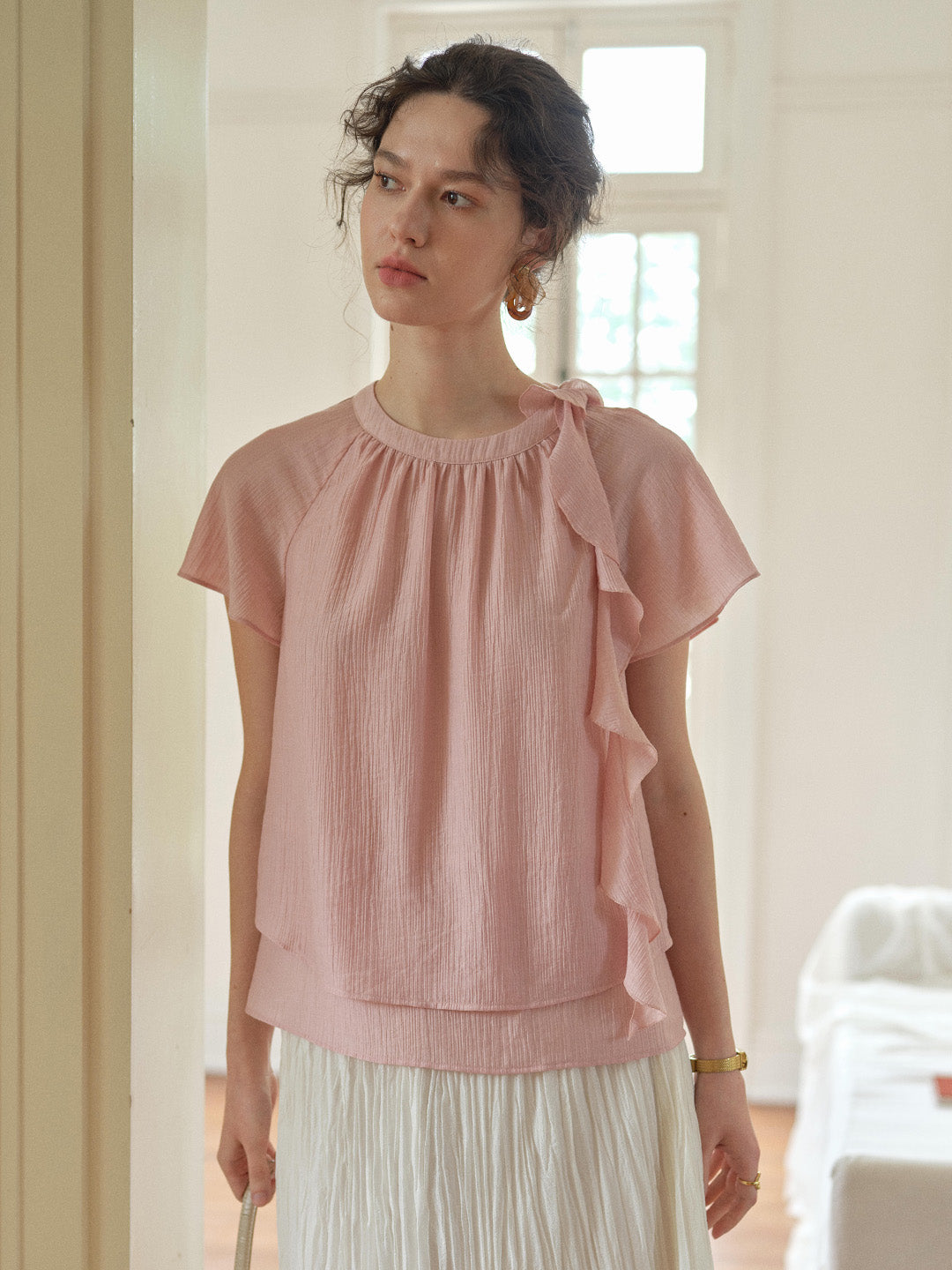 Emilia Round Neck French Blouse