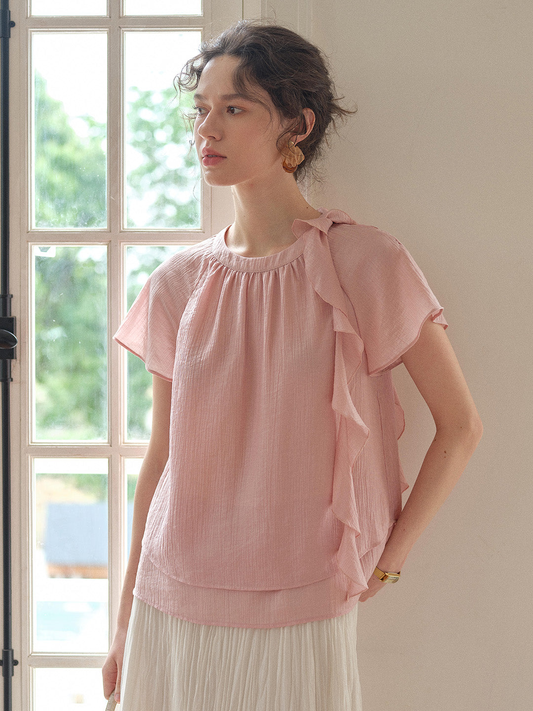Emilia Round Neck French Blouse