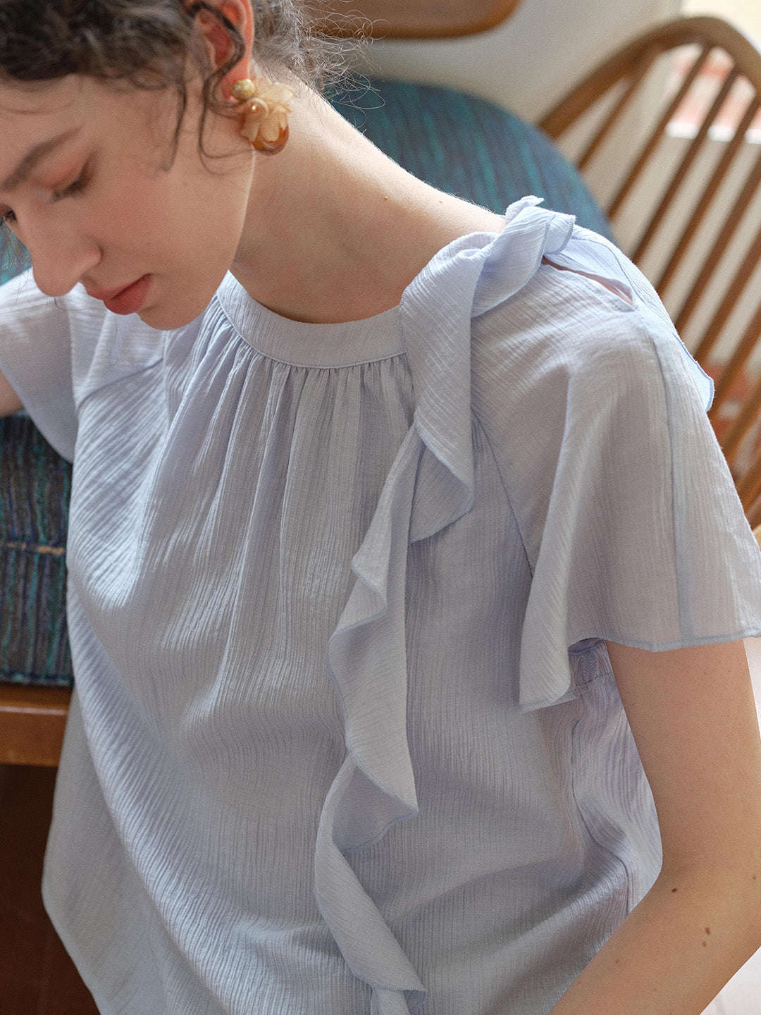 Emilia Round Neck French Blouse