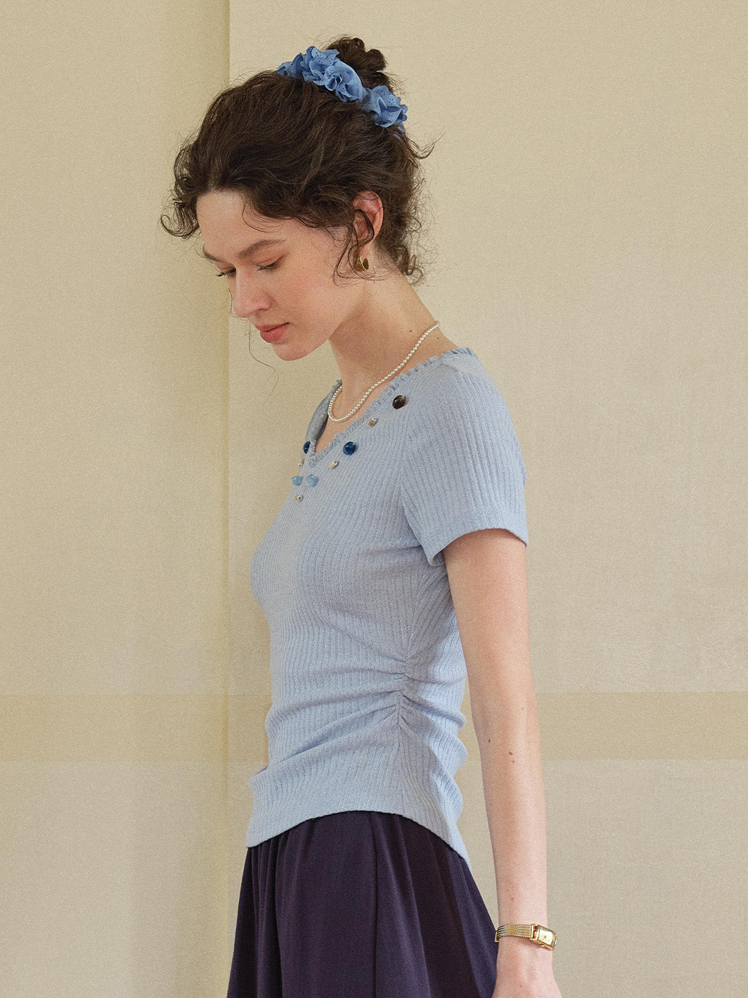 Annabelle V-Neck French Blouse