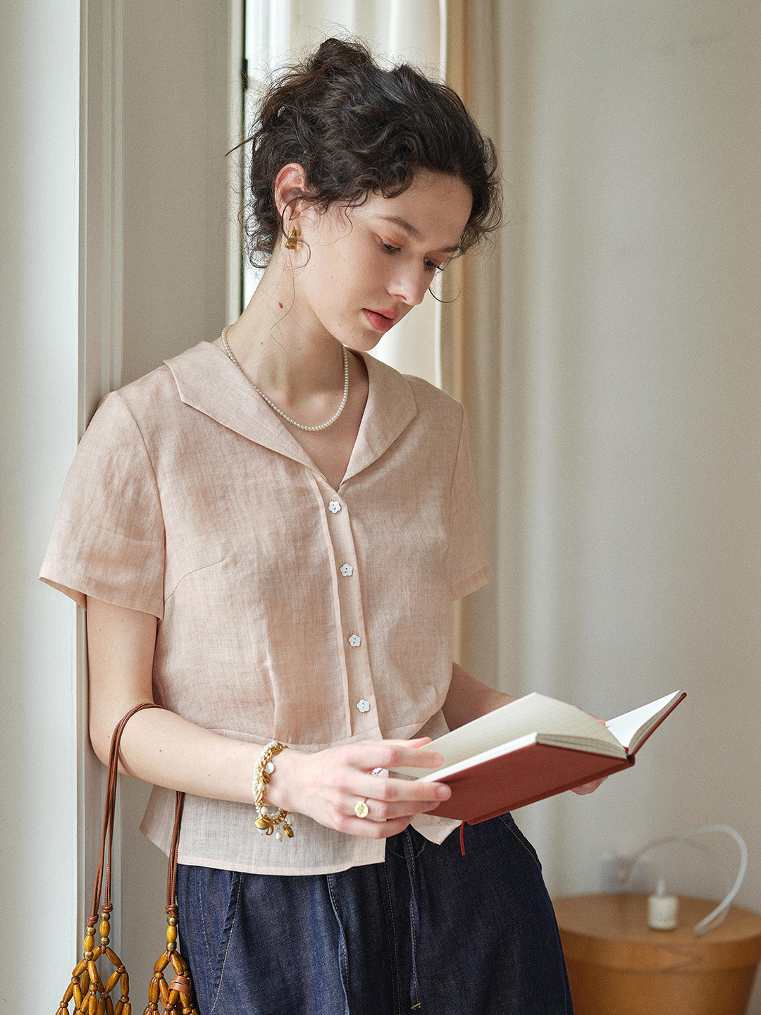 Sonnie V-Neck Ramie Shirt