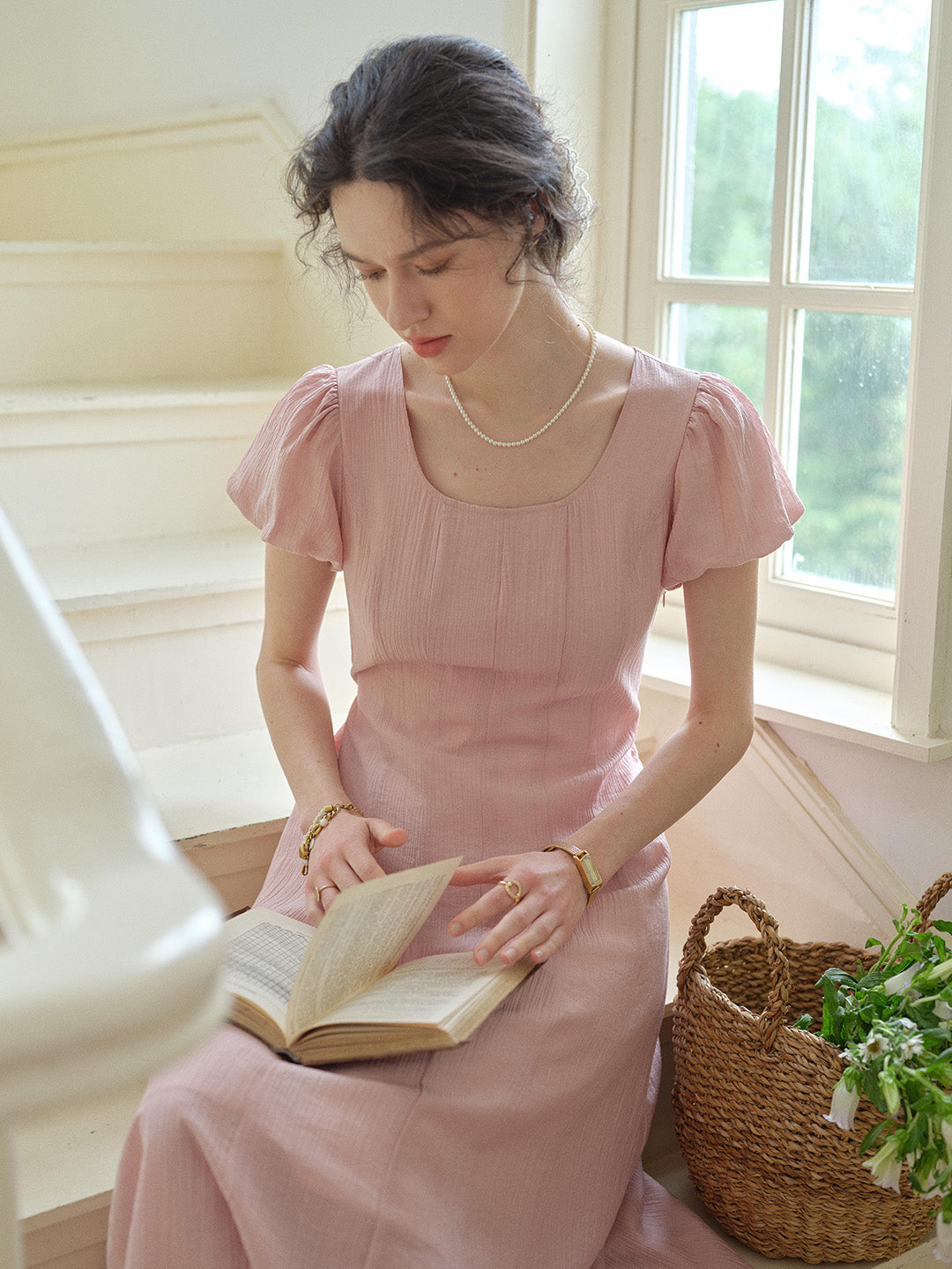 monica pink dress Monica Round Neck Pink Dress