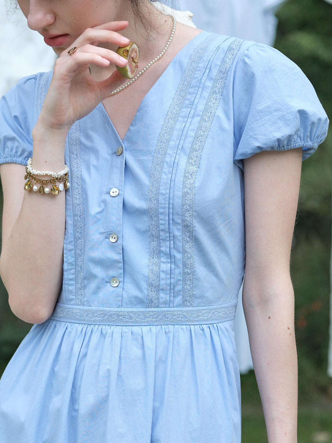 Bailee V-Neck Puff Sleeves Dress
