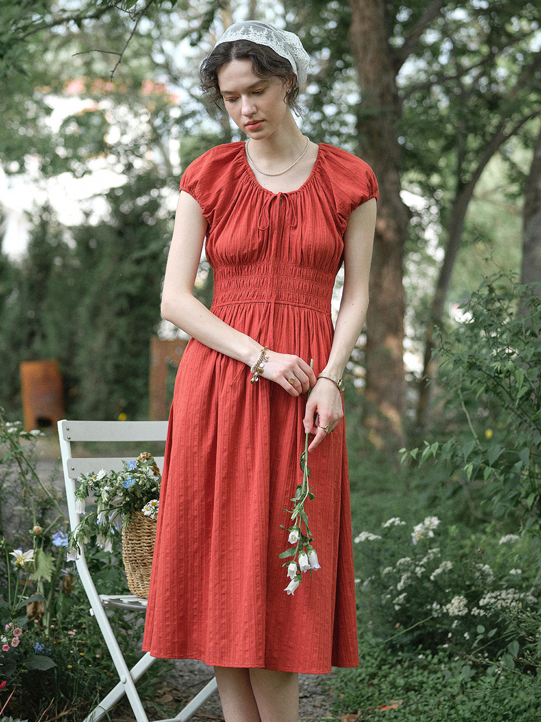 red cotton dress for women VENUS Cotton Voile Mini Dress | Bandana Red