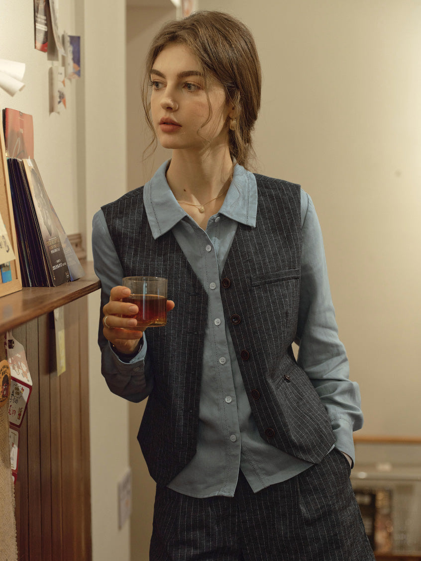 Mallory Classic Striped All-Purpose Vest