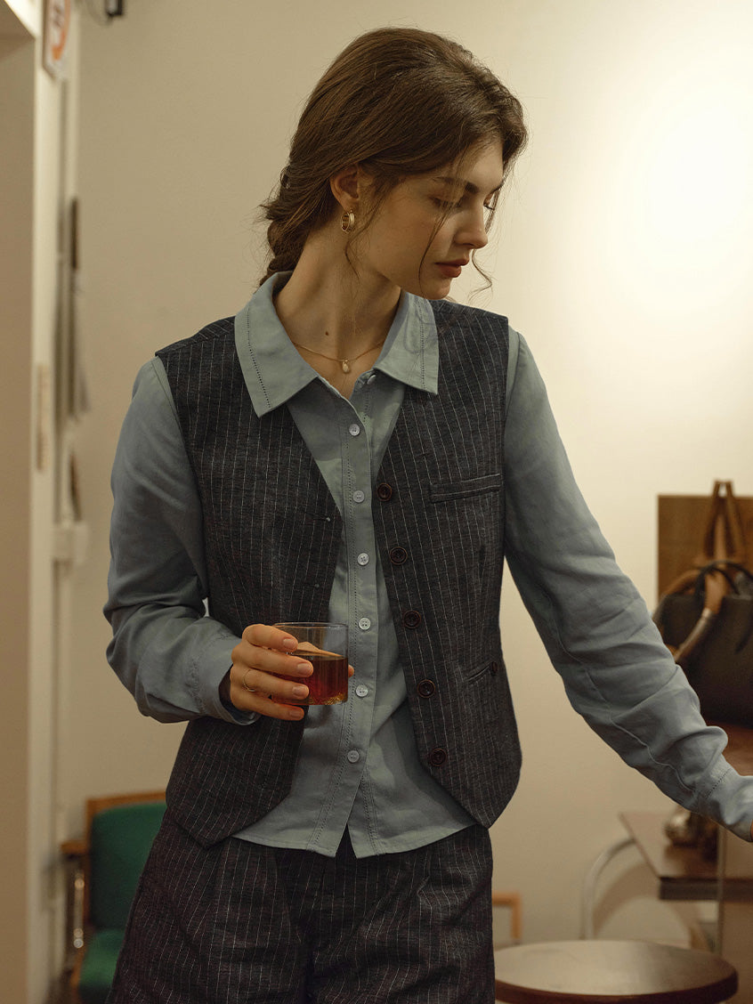 Mallory Classic Striped All-Purpose Vest