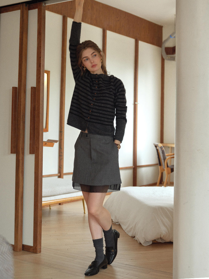 Laylah All-Purpose Striped Round Neck Cardigan