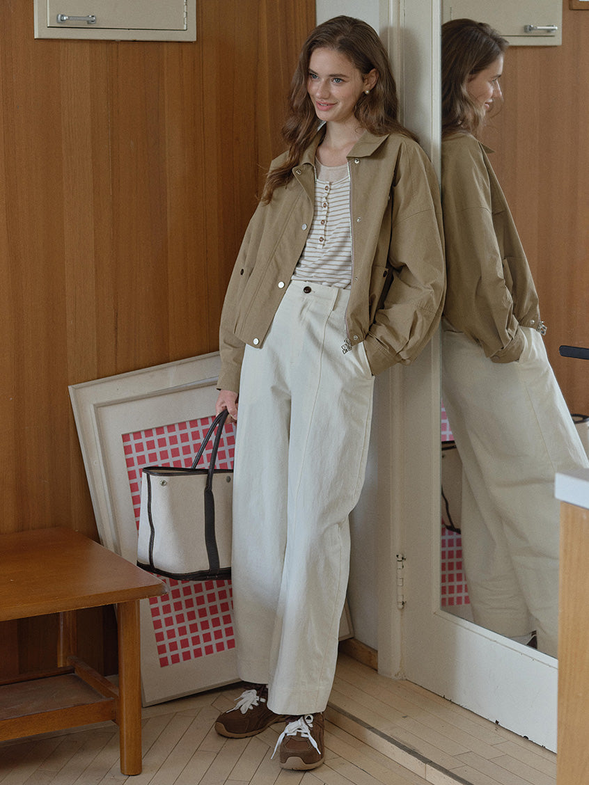 Blaire Round Neck Two-Tone Layered Blouse