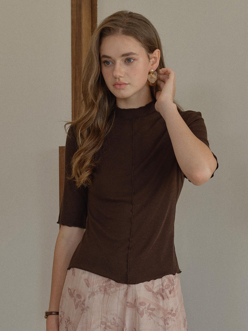 Samara Solid Slim-Fit Half-Sleeve Blouse