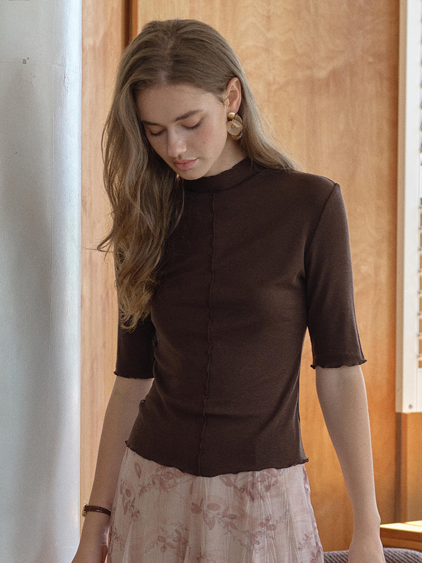 Samara Solid Slim-Fit Half-Sleeve Blouse
