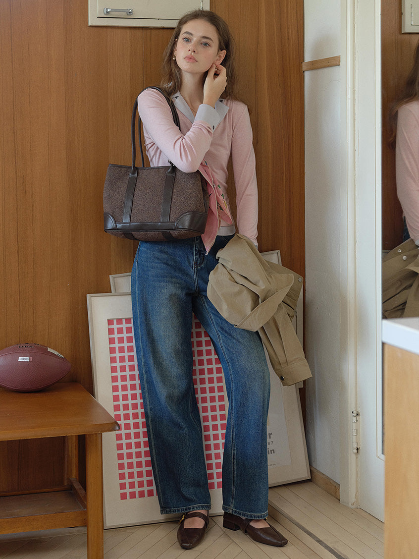 Malia Simple Two-Tone Layered Blouse