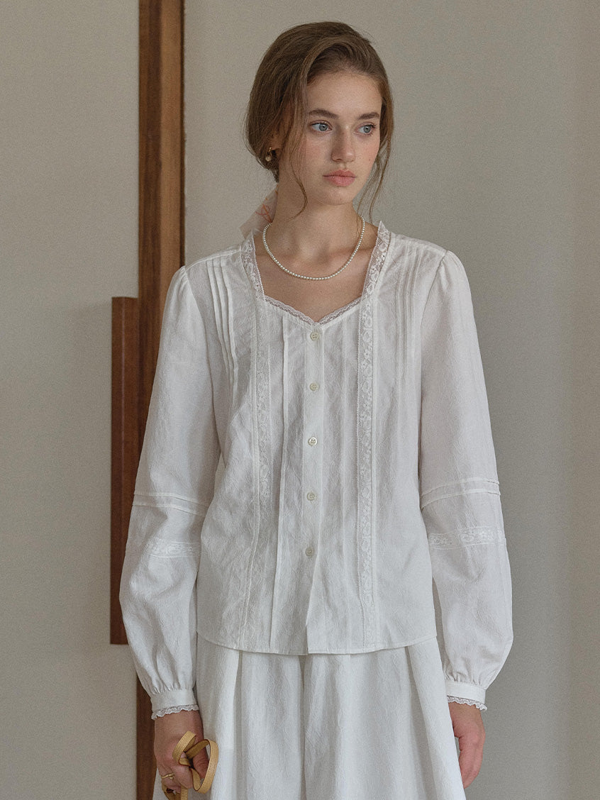 Juniper French Lace Embroidered Blouse