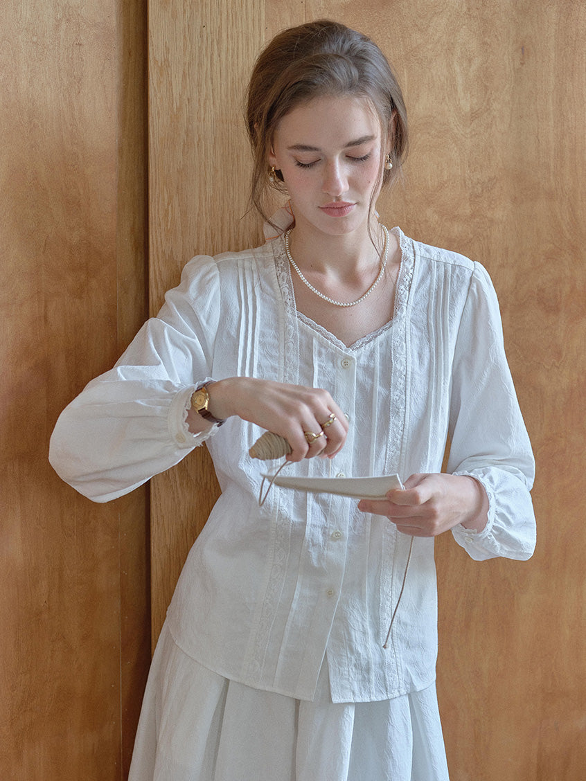 Juniper French Lace Embroidered Blouse