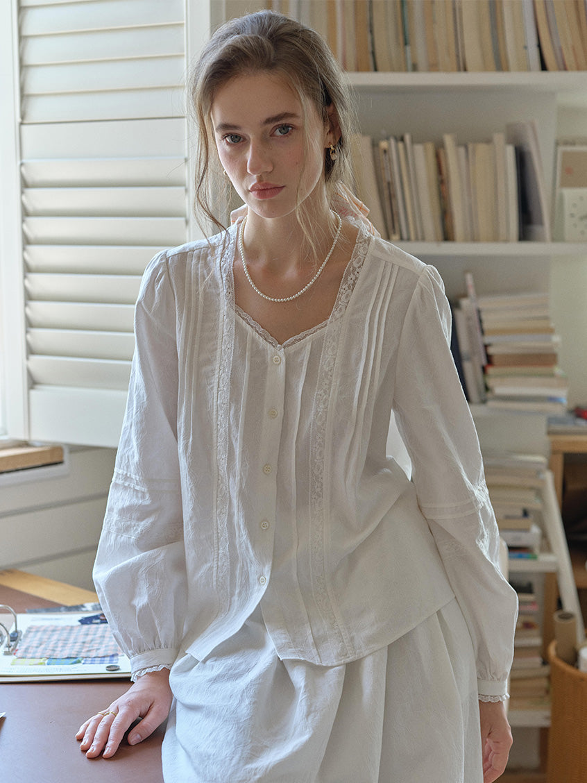 Juniper French Lace Embroidered Blouse