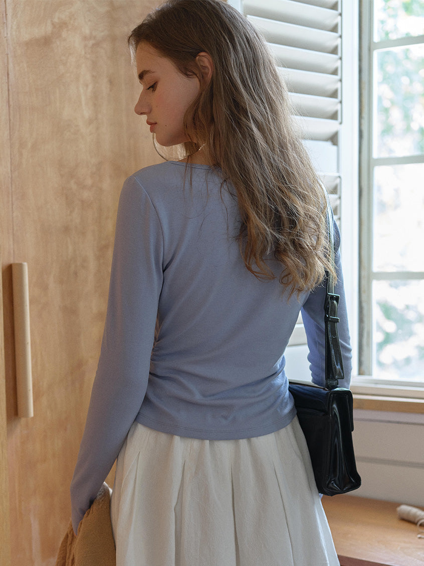 Helena French Round Neck Lace Blouse