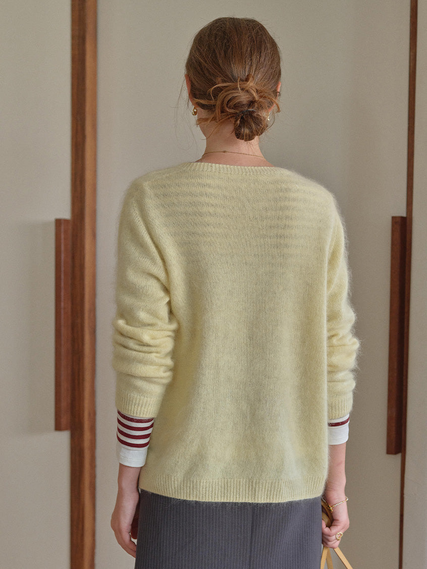 Tru Cloud-Soft Wool Round Neck Sweater Bright Yellow