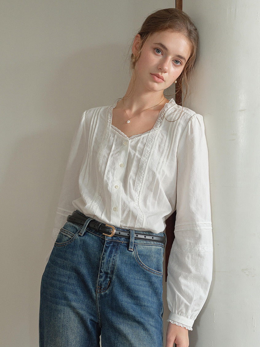 Juniper French Lace Embroidered Blouse