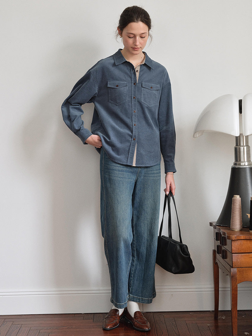 Zosia 100% Cotton Dual-Pocket Shirt