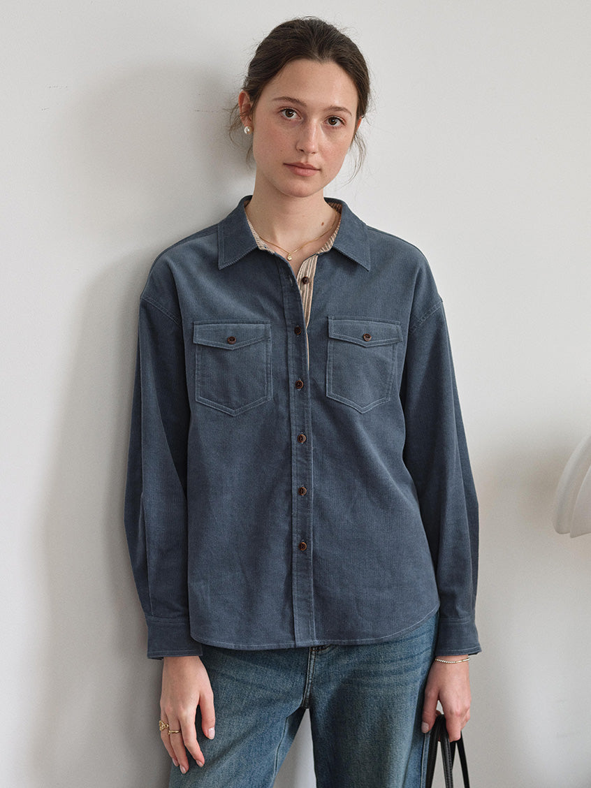 Zosia 100% Cotton Dual-Pocket Shirt