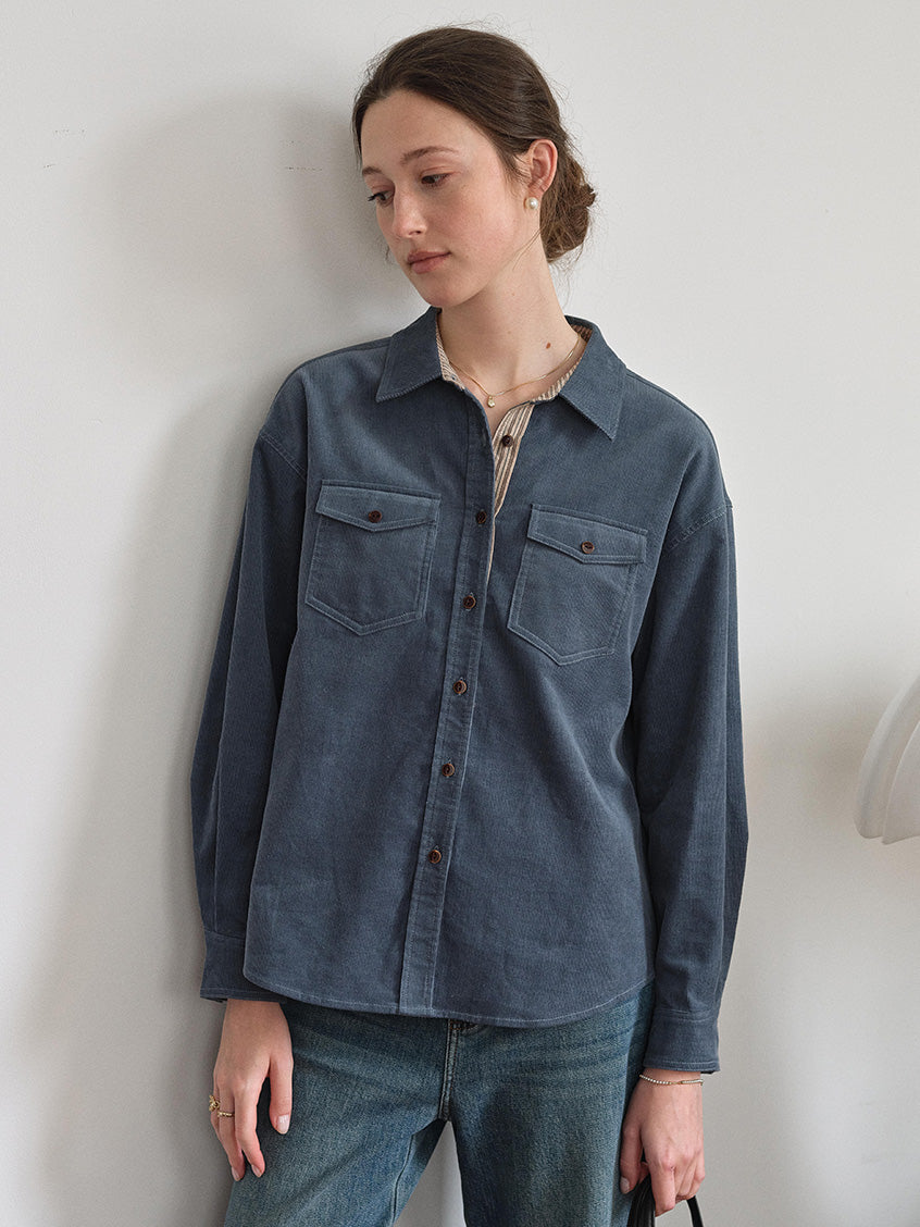 Zosia 100% Cotton Dual-Pocket Shirt