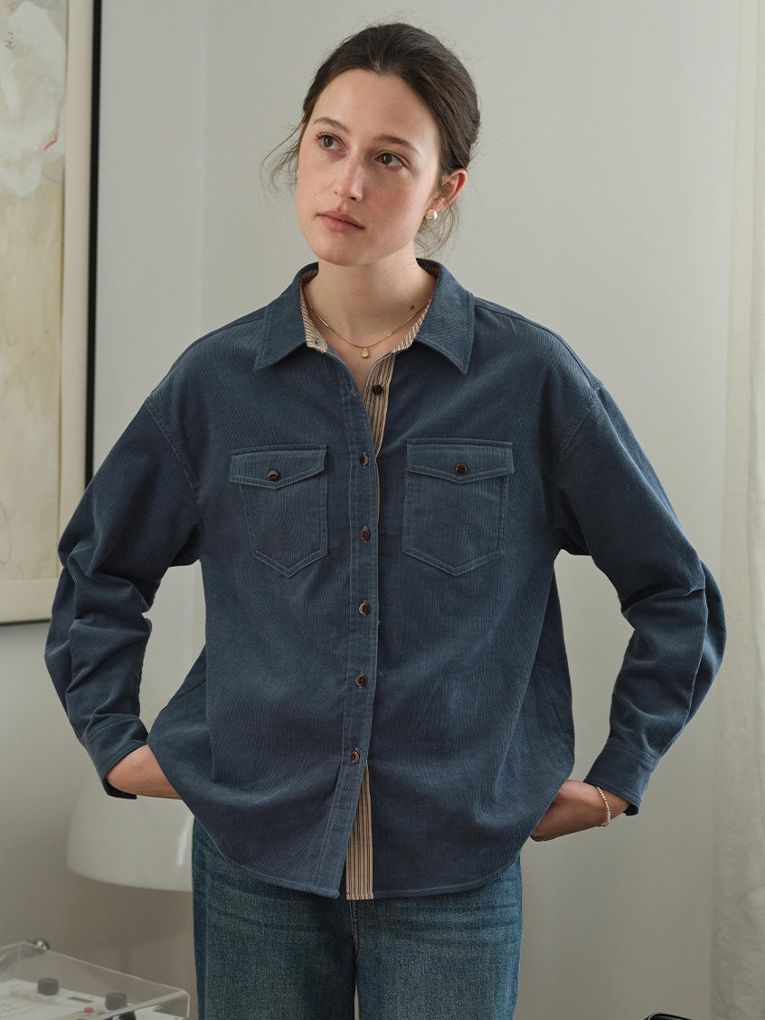 Zosia 100% Cotton Dual-Pocket Shirt
