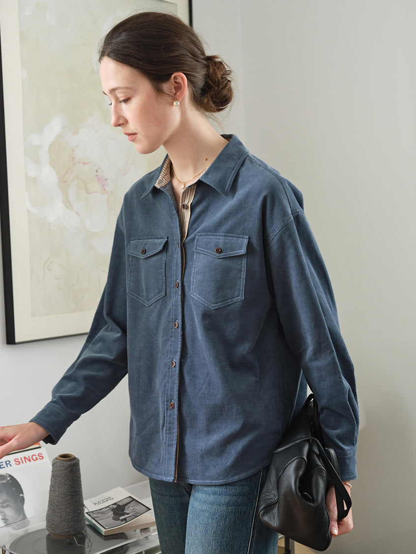 Zosia 100% Cotton Dual-Pocket Shirt