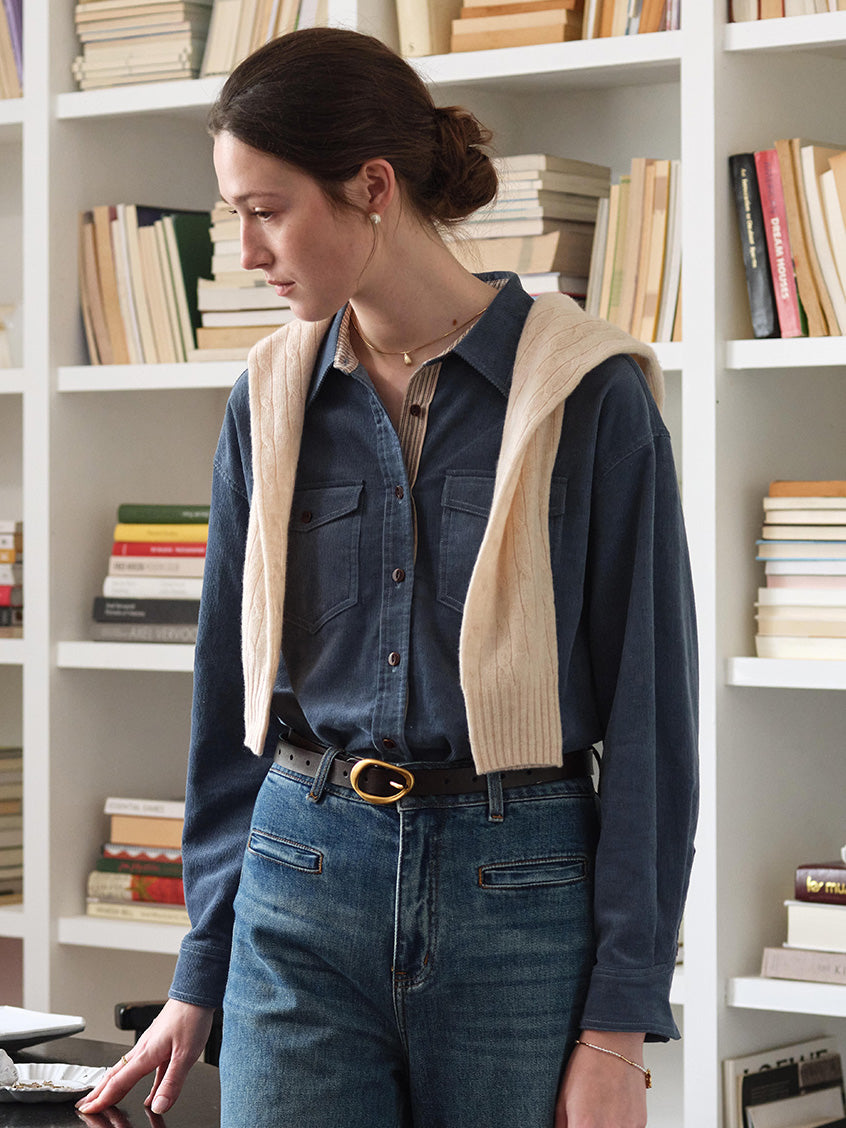 Zosia 100% Cotton Dual-Pocket Shirt