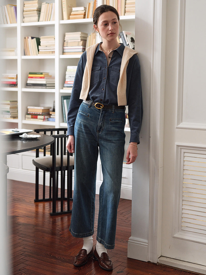 Zosia 100% Cotton Dual-Pocket Shirt