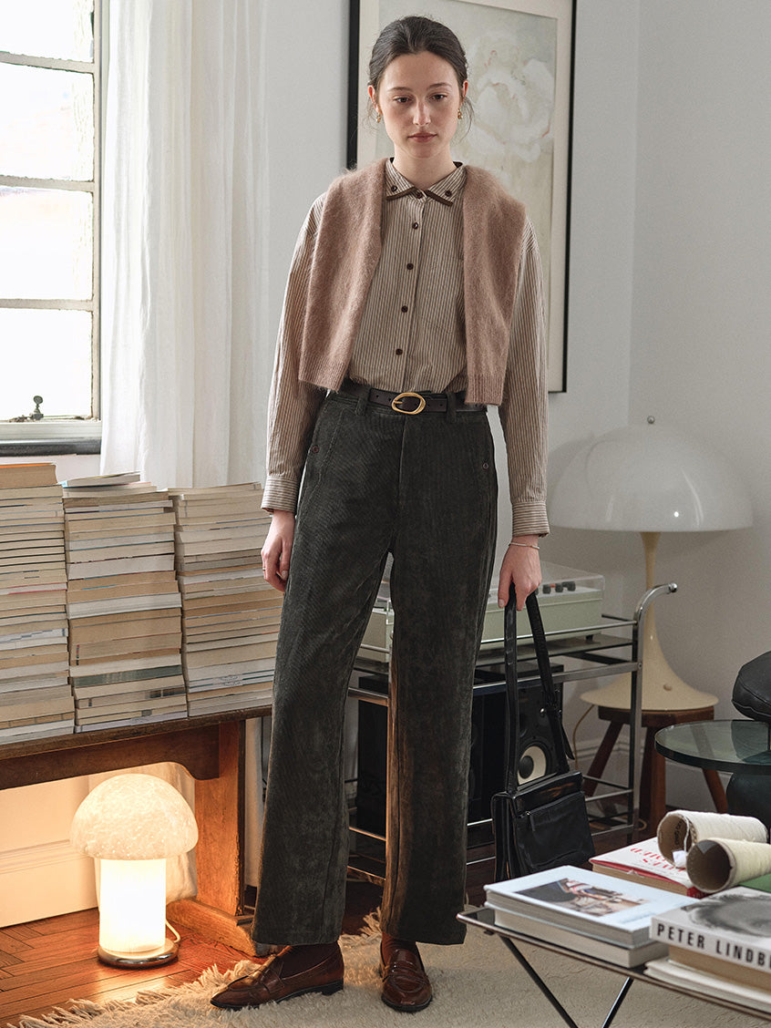 Ghislaine High-Waisted Wide-Leg Trousers