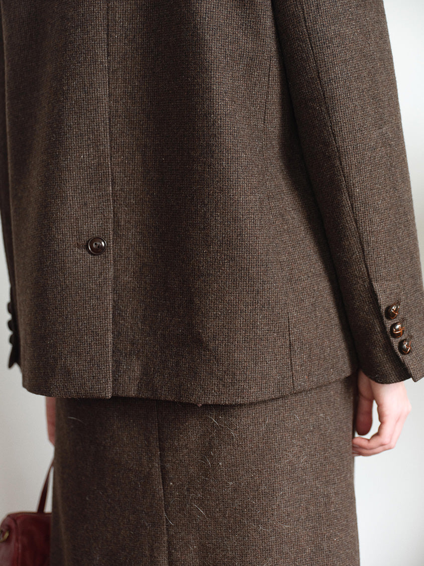 Zeta Lapel Collar Flap-Pocket Textured Blazer
