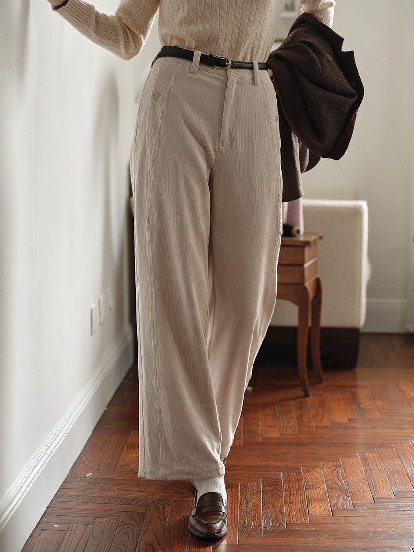 Ghislaine High-Waisted Wide-Leg Trousers
