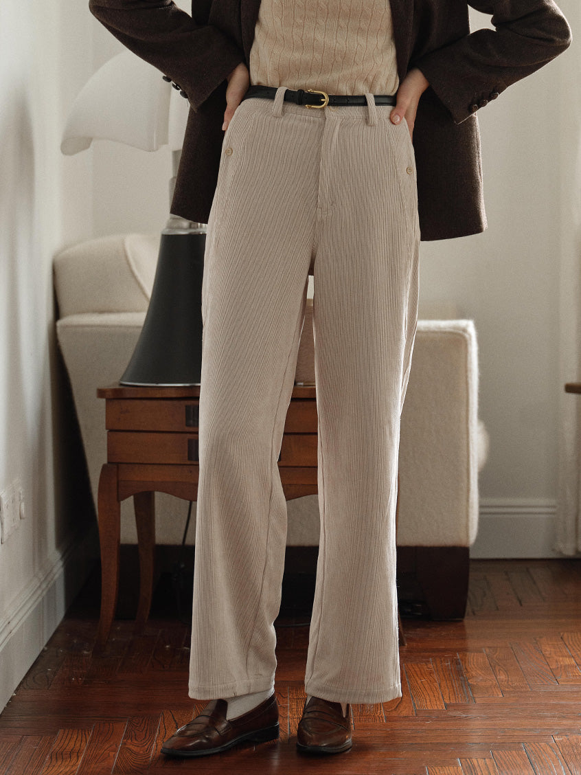 Ghislaine High-Waisted Wide-Leg Trousers