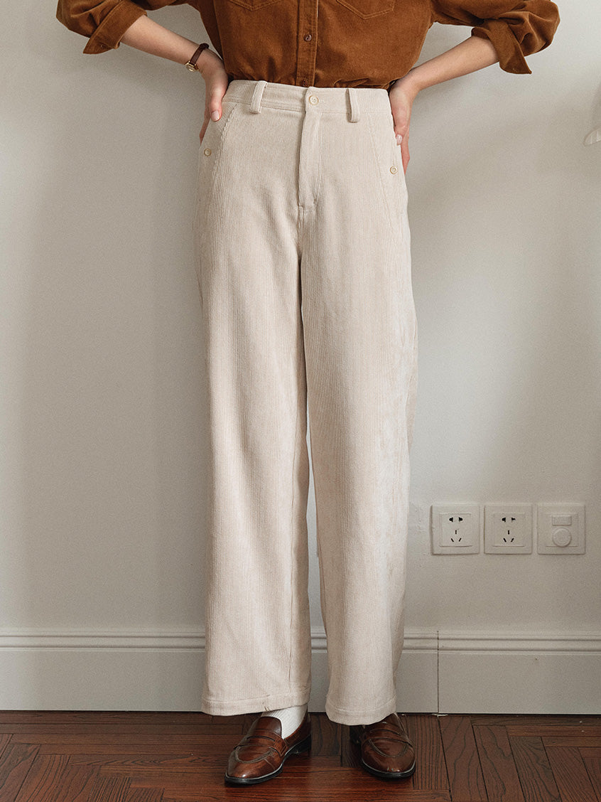 Ghislaine High-Waisted Wide-Leg Trousers