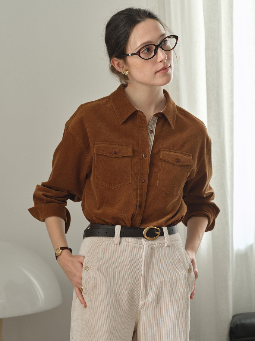 Zosia 100% Cotton Dual-Pocket Shirt