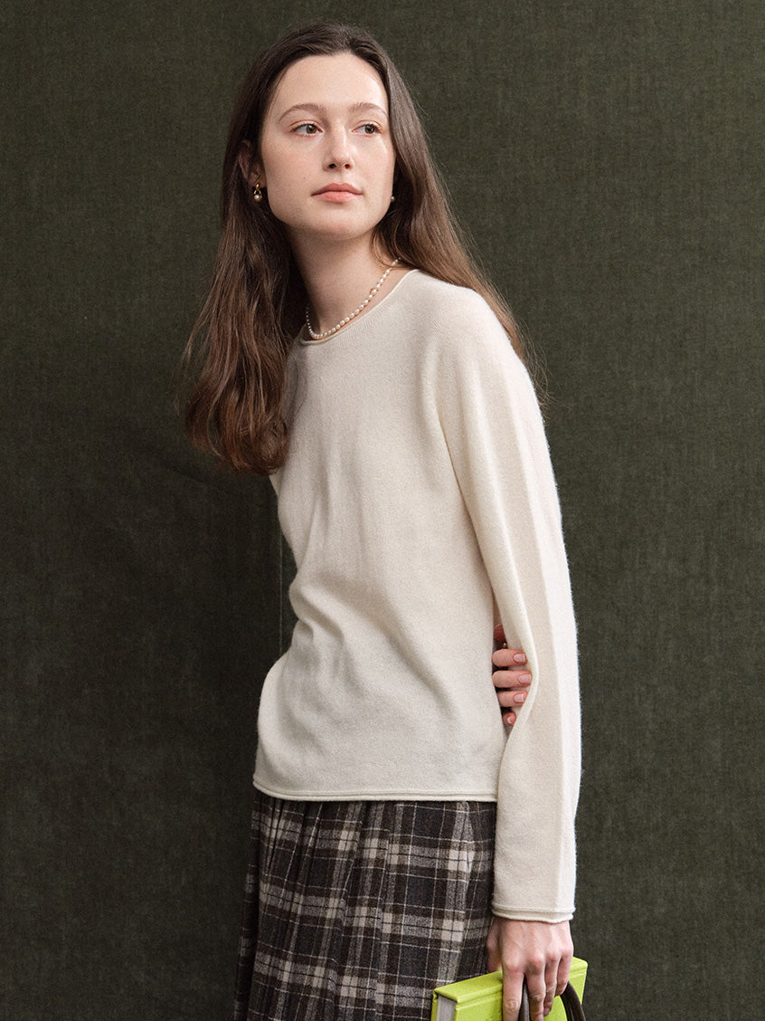 Aurelie Wool-Cashmere Crew-Neck Sweater