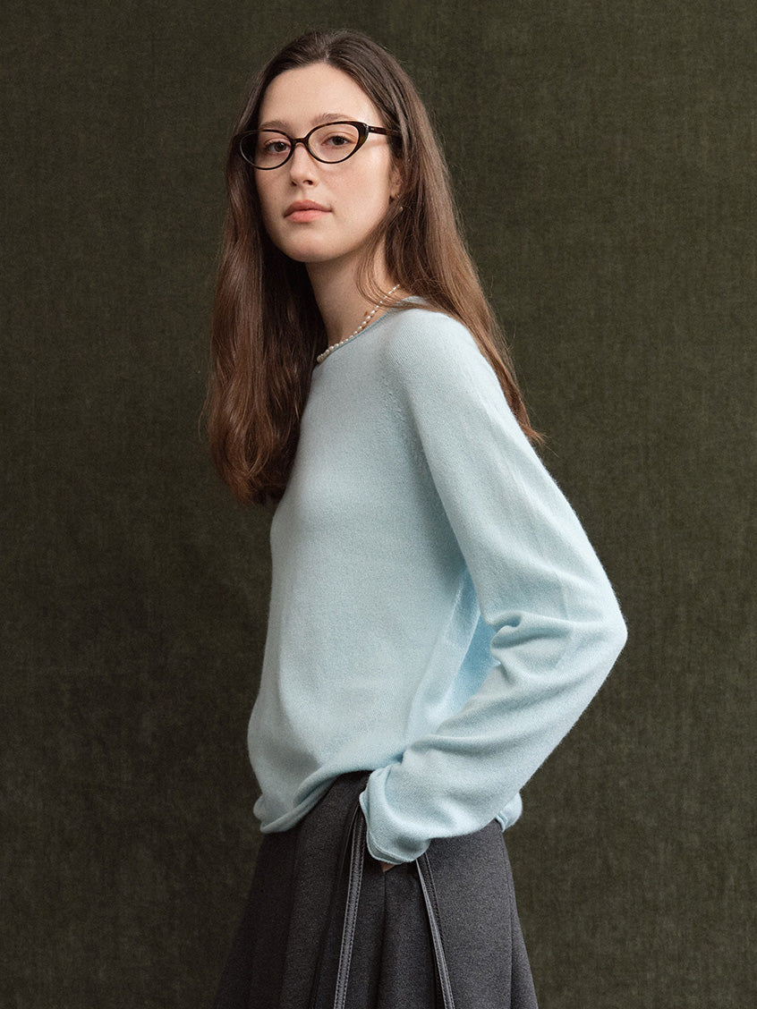 Aurelie Wool-Cashmere Crew-Neck Sweater