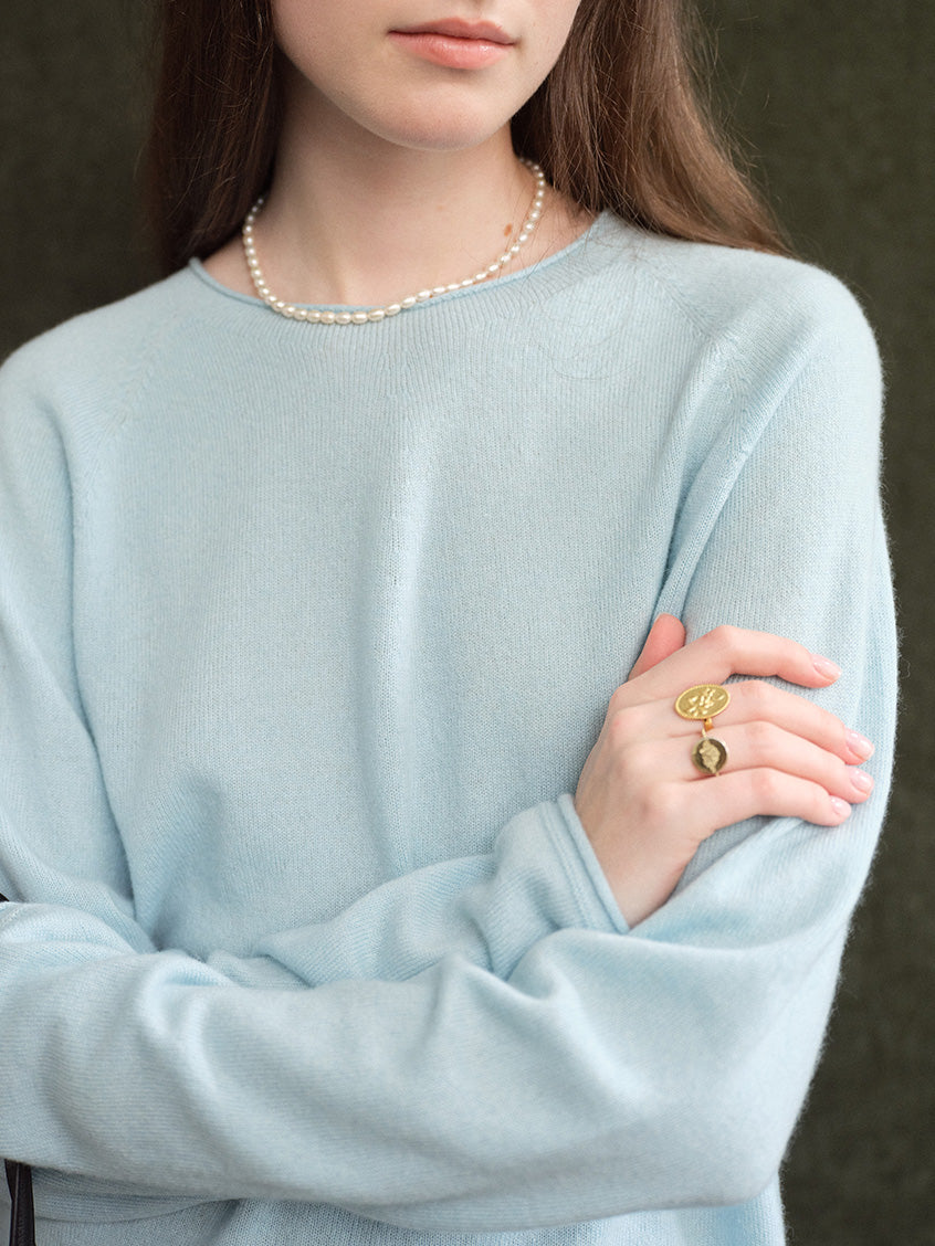 Aurelie Wool-Cashmere Crew-Neck Sweater