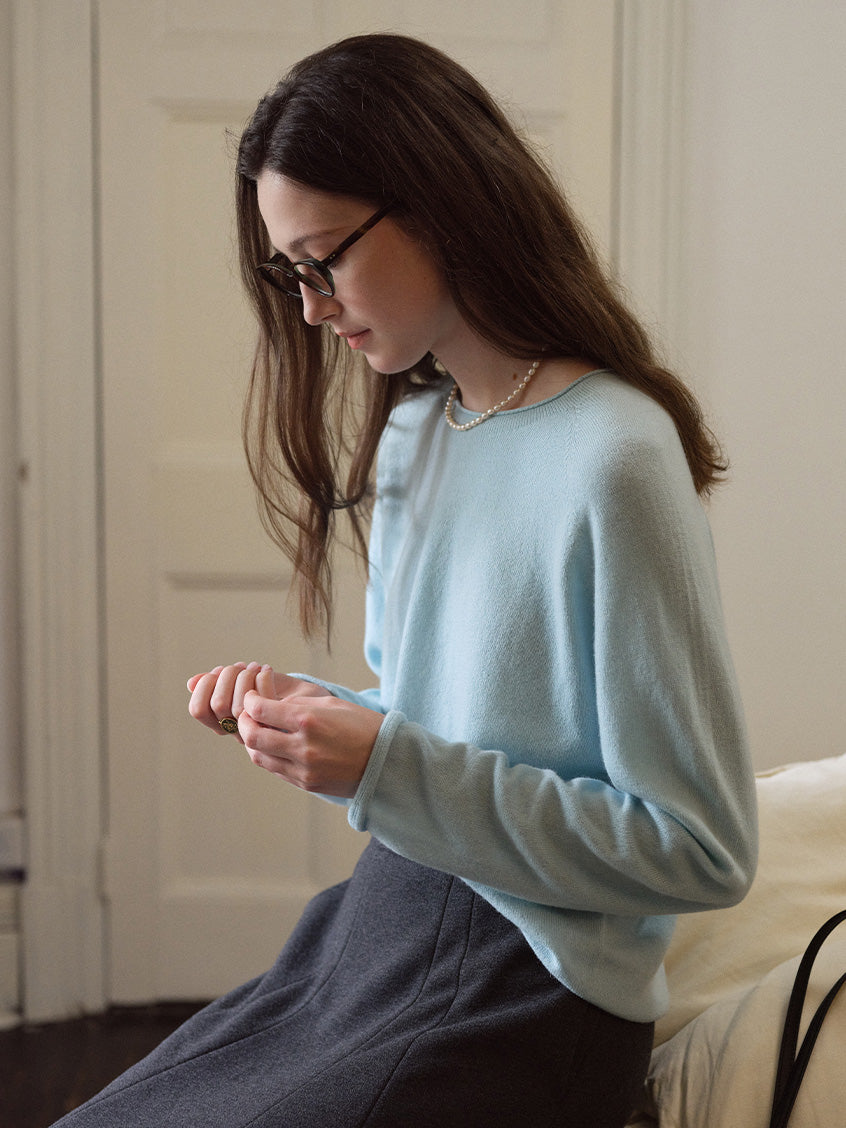 Aurelie Wool-Cashmere Crew-Neck Sweater