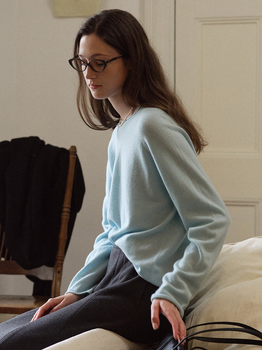Aurelie Wool-Cashmere Crew-Neck Sweater