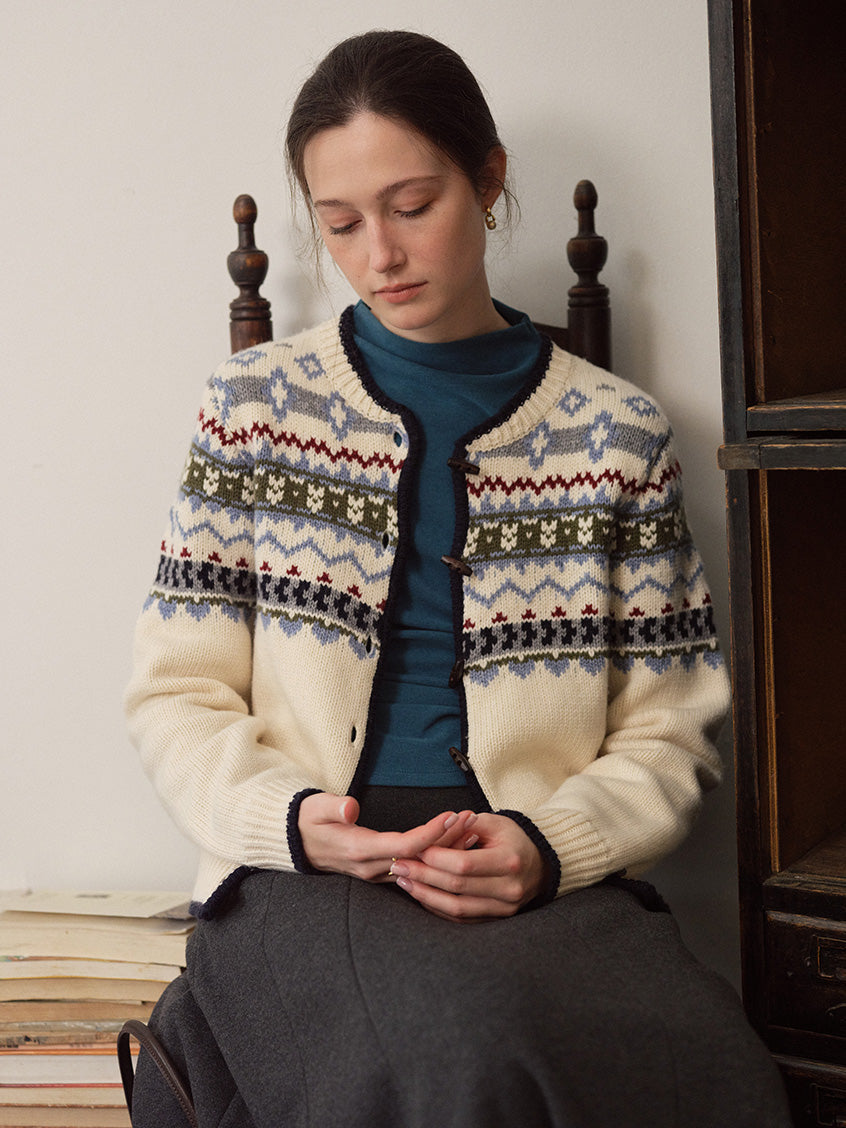 Amelinda Contrast-Trim Wool-Blend Cardigan