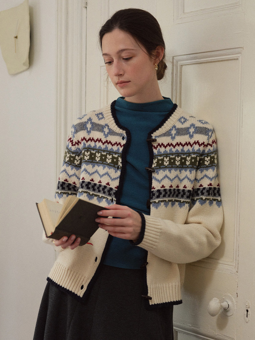 Amelinda Contrast-Trim Wool-Blend Cardigan