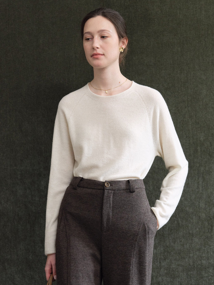 Aurelie Wool-Cashmere Crew-Neck Sweater