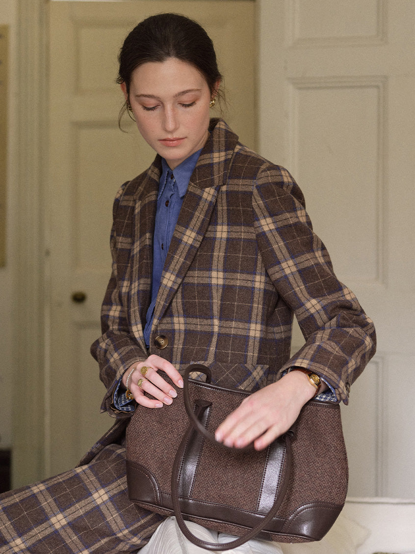 Charis Plaid Single-Breasted Wool-Blend Blazer