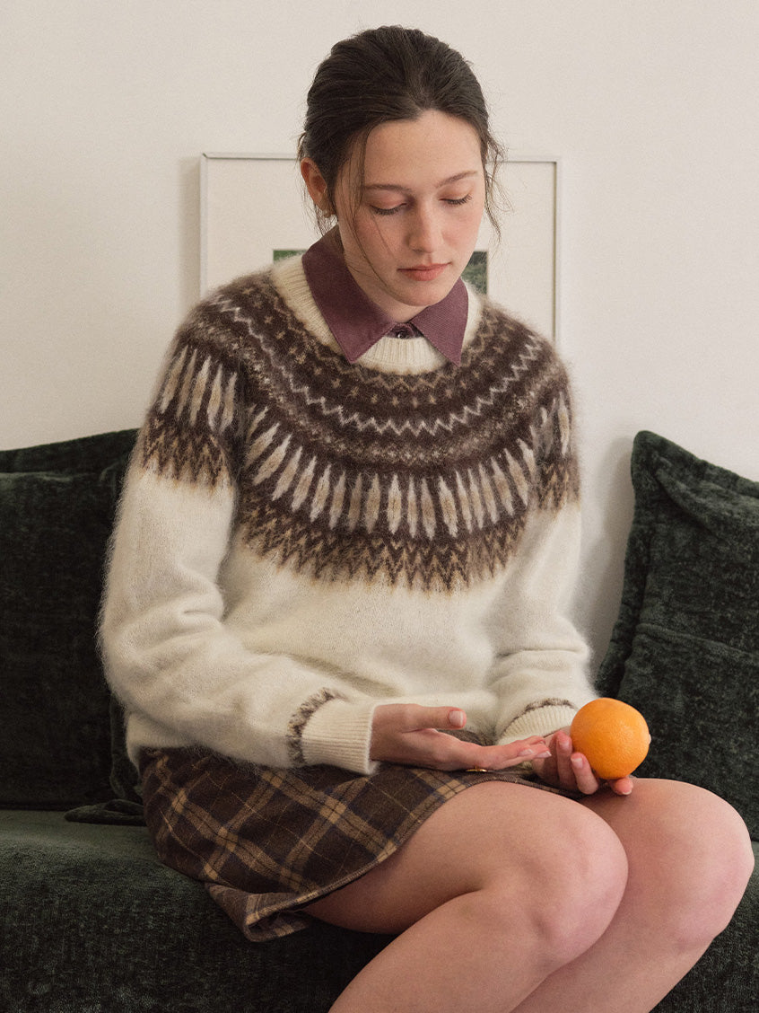 Tamara Nordic Yoke Round Neck Sweater