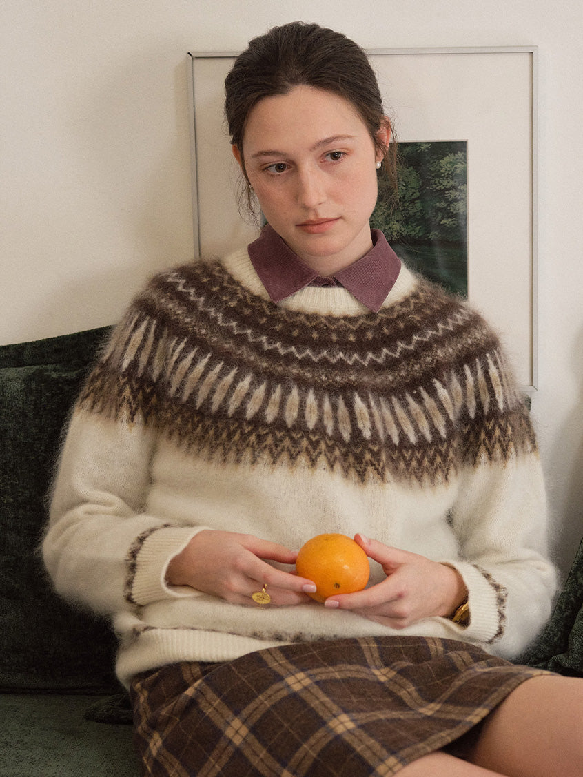 Tamara Nordic Yoke Round Neck Sweater