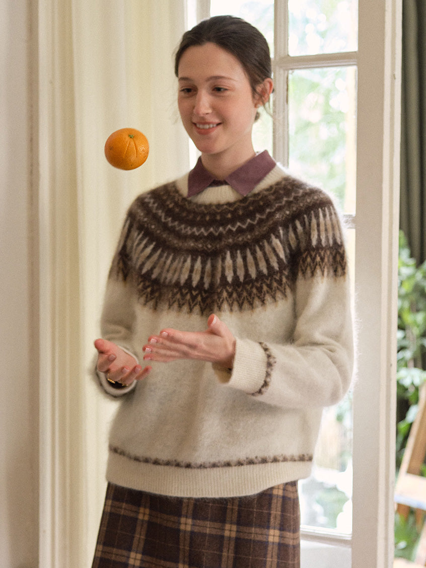 Tamara Nordic Yoke Round Neck Sweater
