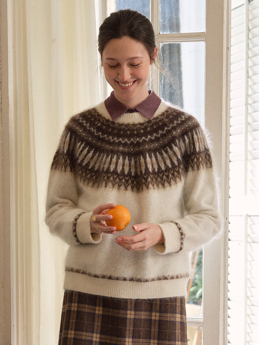 Tamara Nordic Yoke Round Neck Sweater