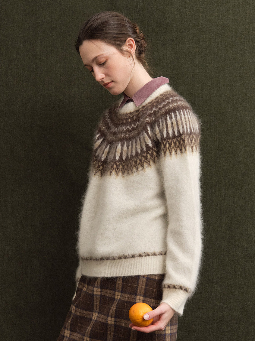 Tamara Nordic Yoke Round Neck Sweater