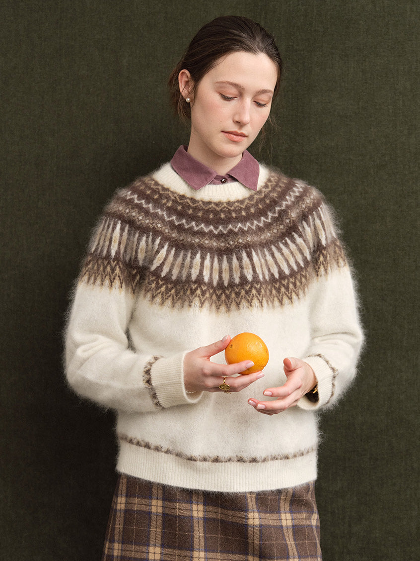 Tamara Nordic Yoke Round Neck Sweater
