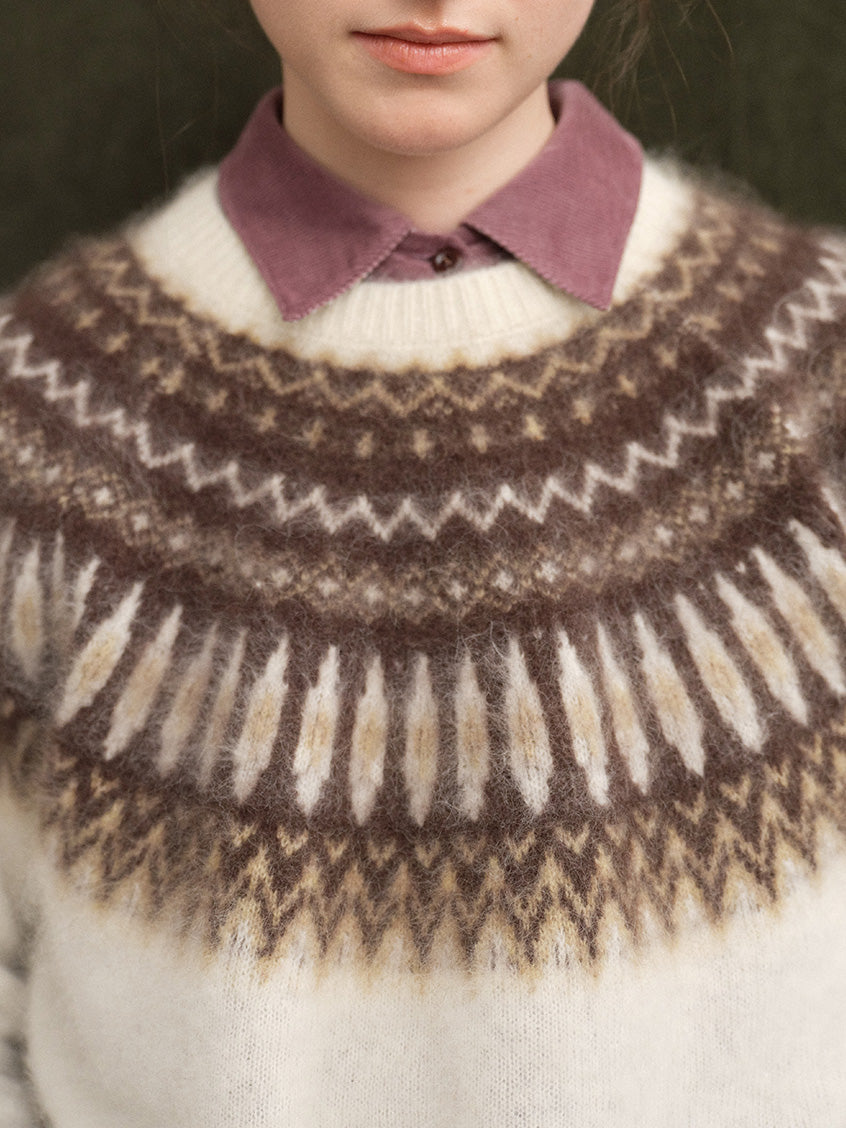 Tamara Nordic Yoke Round Neck Sweater